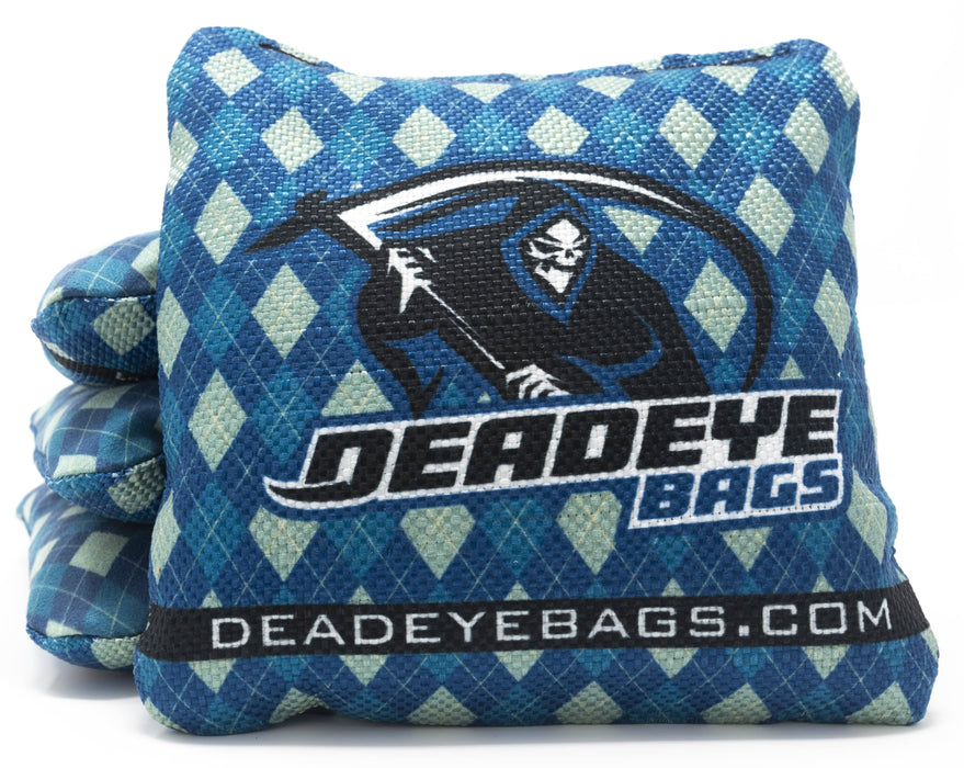 Pro Cornhole Bags - Argyle Blue Pattern