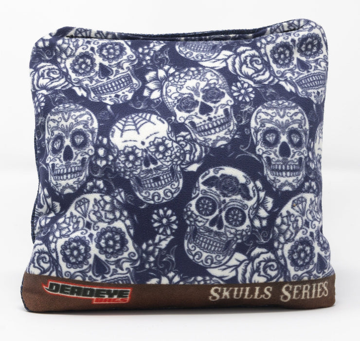 Pro Cornhole Bags - Detailed Skulls - Blue