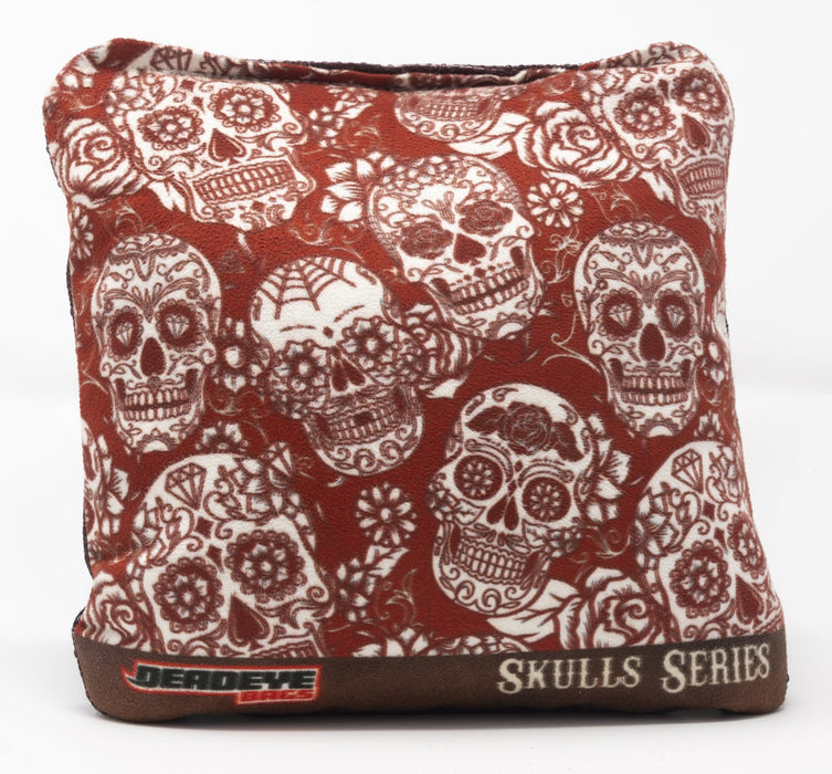 Pro Cornhole Bags - Detailed Skulls - Red