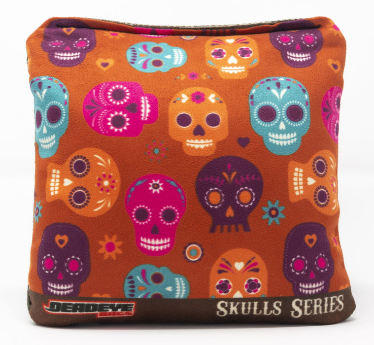 Pro Cornhole Bags - Decorative Skulls - Orange