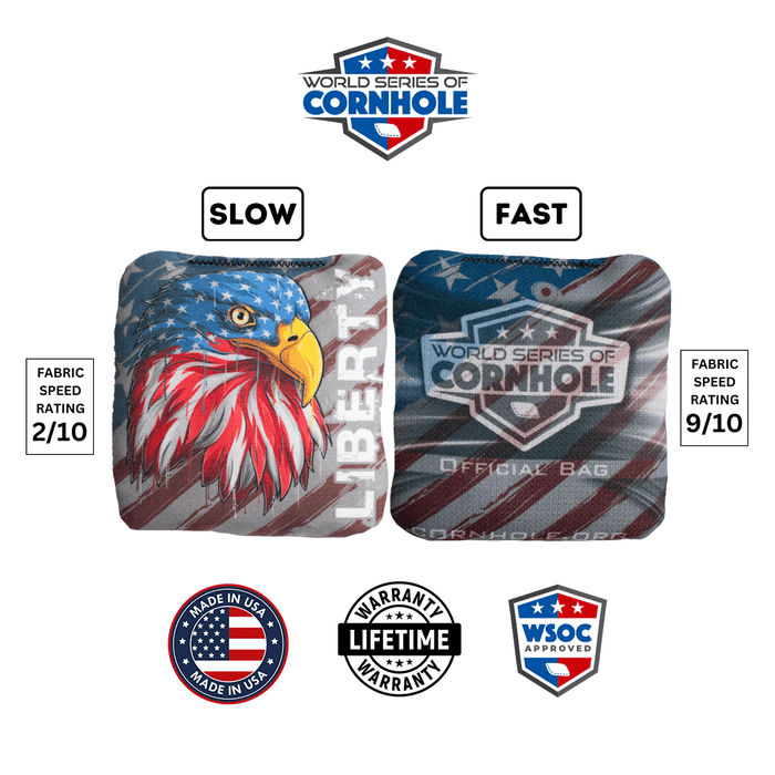 Cornhole Bags World Series of Cornhole 6-IN Professional Cornhole Bag Rapter - American Eagle Drip