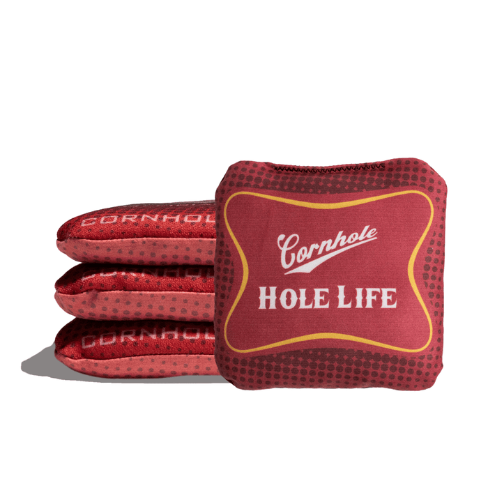 Cornhole Bags Red World Series of Cornhole 6-IN Professional Cornhole Bag Rapter - Cornhole Hole Life