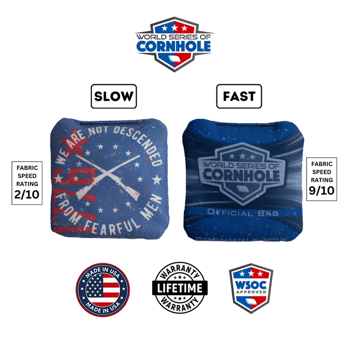 Cornhole Bags World Series of Cornhole 6-IN Professional Cornhole Bag Rapter - Not Fearful Men 1776