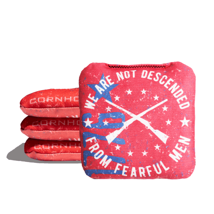 Cornhole Bags Red World Series of Cornhole 6-IN Professional Cornhole Bag Rapter - Not Fearful Men 1776