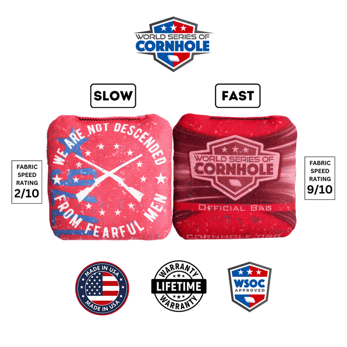 Cornhole Bags World Series of Cornhole 6-IN Professional Cornhole Bag Rapter - Not Fearful Men 1776