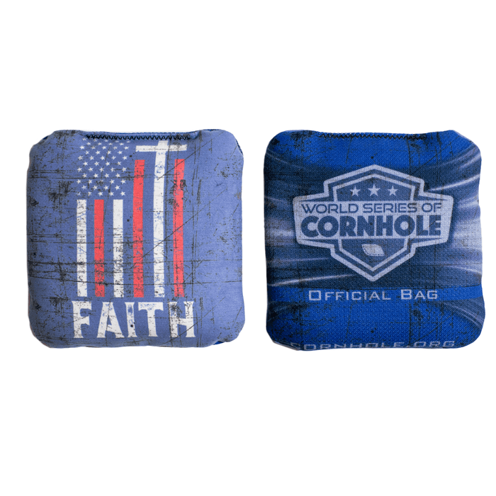 Cornhole Bags World Series of Cornhole 6-IN Professional Cornhole Bag Rapter - Faith Flag