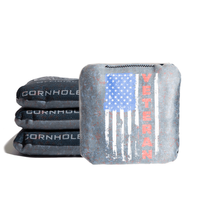 Cornhole Bags World Series of Cornhole Official 6-IN Professional Cornhole Bag Rapter - Veteran Flag