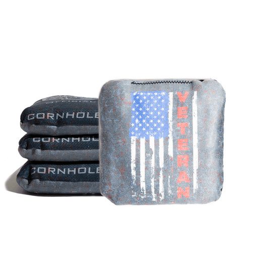 Cornhole Bags Blue World Series of Cornhole Official 6-IN Professional Cornhole Bag Rapter - Veteran Flag