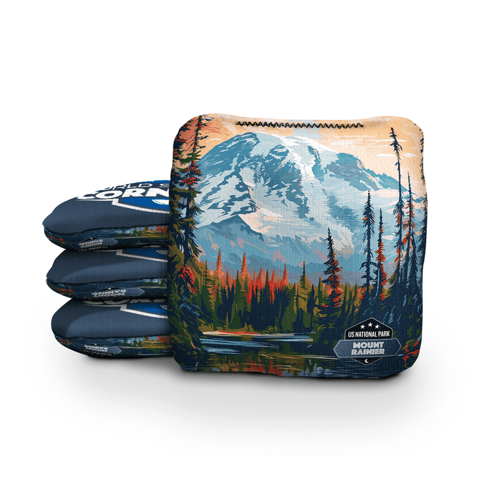 Cornhole Bags Night World Series of Cornhole 6-IN Professional Cornhole Bag Rapter - National Park - Mt. Rainier