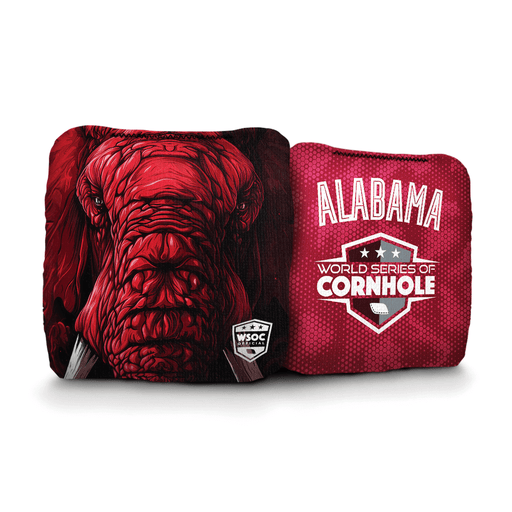 Cornhole Bags Red World Series of Cornhole 6-IN Professional Cornhole Bag Rapter - Alabama