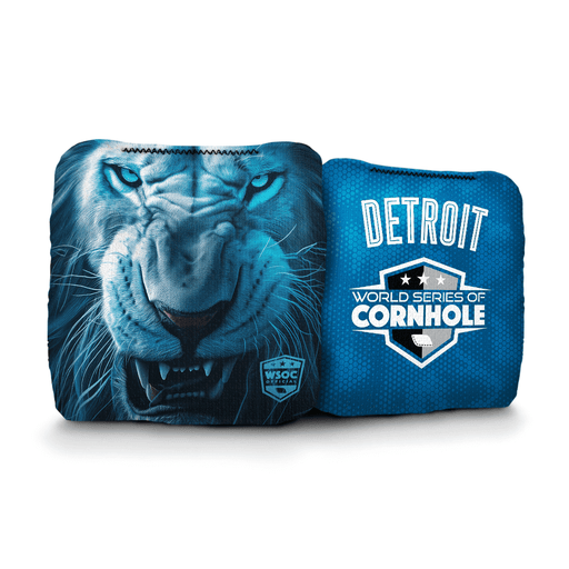 Cornhole Bags Blue World Series of Cornhole 6-IN Professional Cornhole Bag Rapter - Detroit