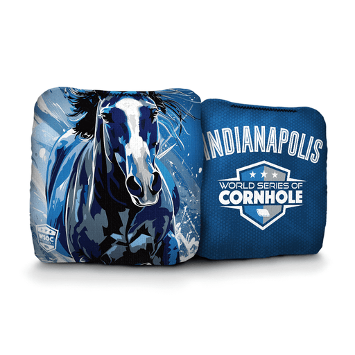 Cornhole Bags Blue World Series of Cornhole 6-IN Professional Cornhole Bag Rapter - Indianapolis