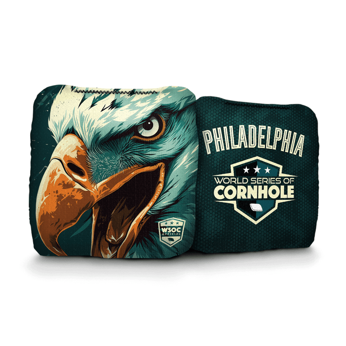 Cornhole Bags Green World Series of Cornhole 6-IN Professional Cornhole Bag Rapter - Philadelphia