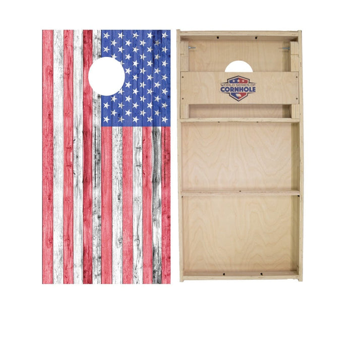 Professional 2x4 Boards - Runway Light World Series of Cornhole Official 2' x 4' Professional Cornhole Board Runway 2402P - American Flag