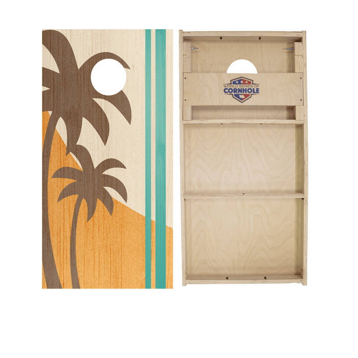 Professional 2x4 Boards - Runway Palms Surf Board World Series of Cornhole Official 2' x 4' Professional Cornhole Board Runway 2402P - Surf Board