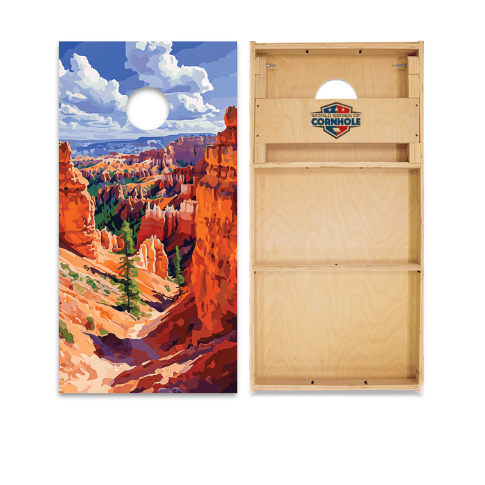 Professional 2x4 Boards - Runway Day World Series of Cornhole Official 2' x 4' Professional Cornhole Board Runway 2402P - National Park -  Bryce Canyon