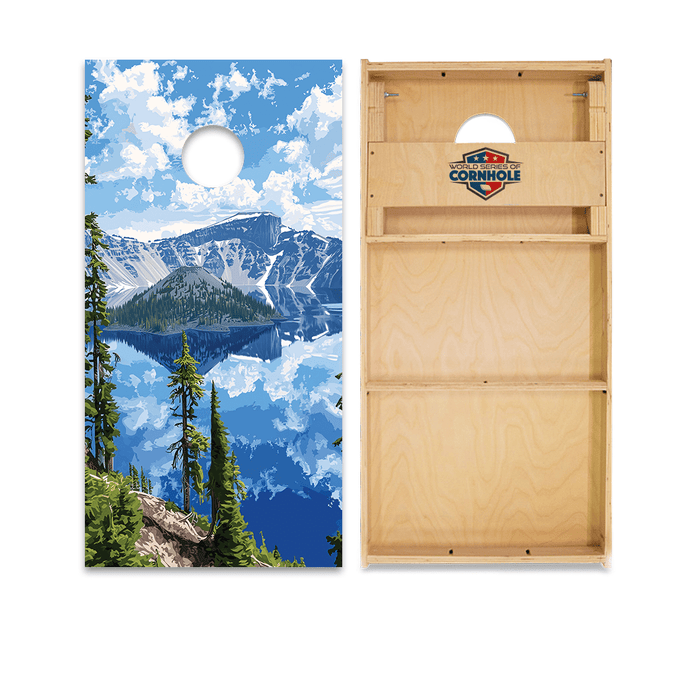 Professional 2x4 Boards - Runway Day World Series of Cornhole Official 2' x 4' Professional Cornhole Board Runway 2402P - National Park - Crater Lake