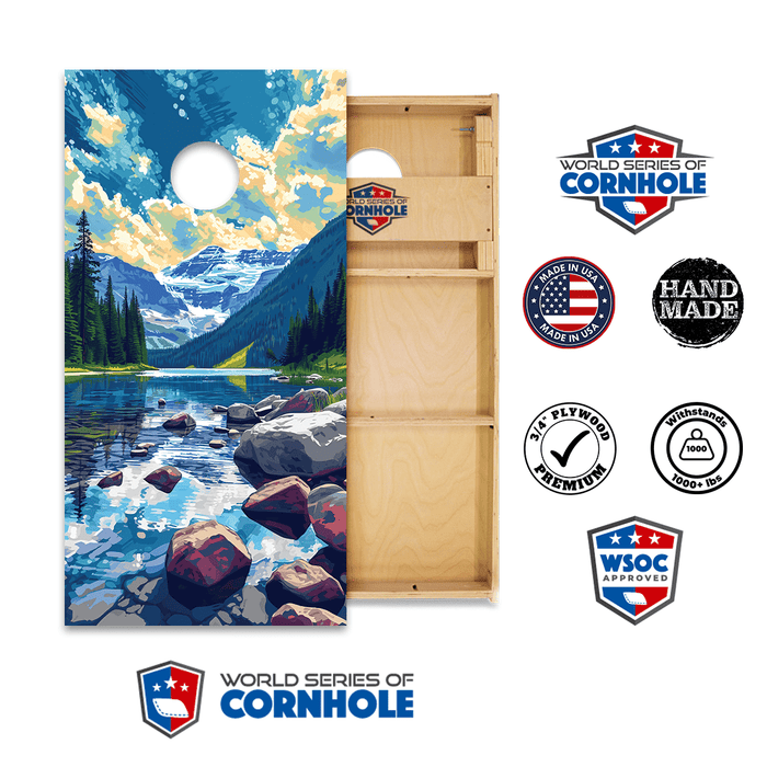 Professional 2x4 Boards - Runway World Series of Cornhole Official 2' x 4' Professional Cornhole Board Runway 2402P - National Park - Glacier