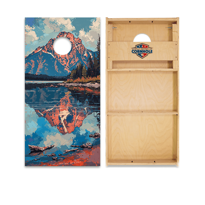 Professional 2x4 Boards - Runway Day World Series of Cornhole Official 2' x 4' Professional Cornhole Board Runway 2402P - National Park - Grand Teton