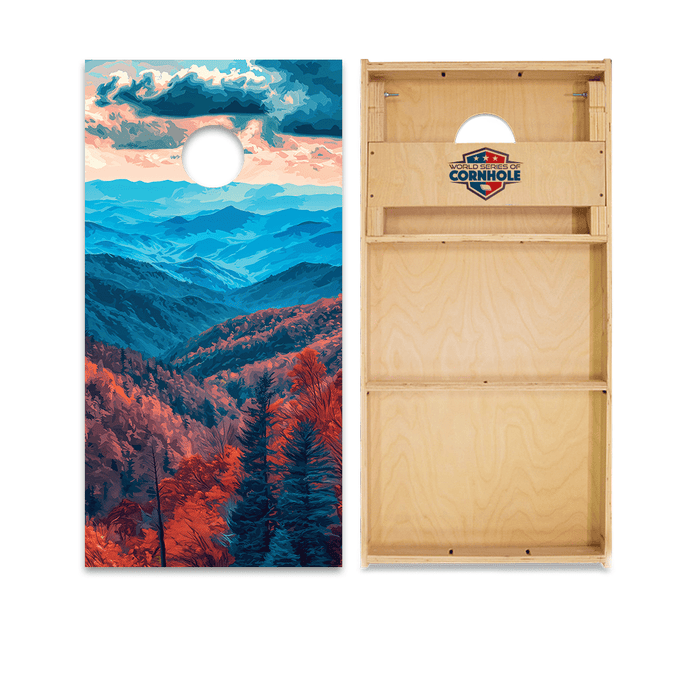 Professional 2x4 Boards - Runway Day World Series of Cornhole Official 2' x 4' Professional Cornhole Board Runway 2402P - National Park -  The Great Smokey Mountains