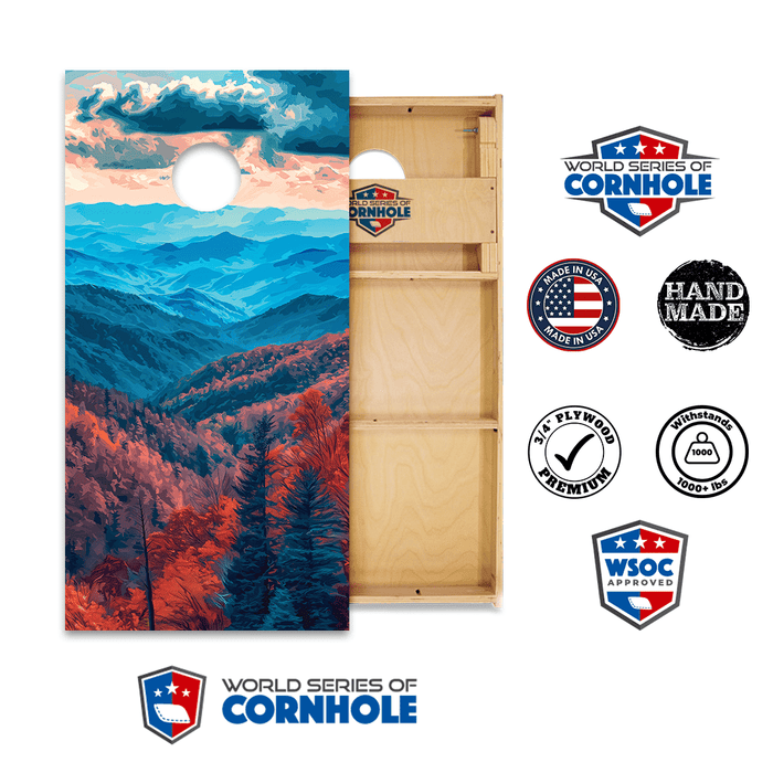 Professional 2x4 Boards - Runway World Series of Cornhole Official 2' x 4' Professional Cornhole Board Runway 2402P - National Park -  The Great Smokey Mountains