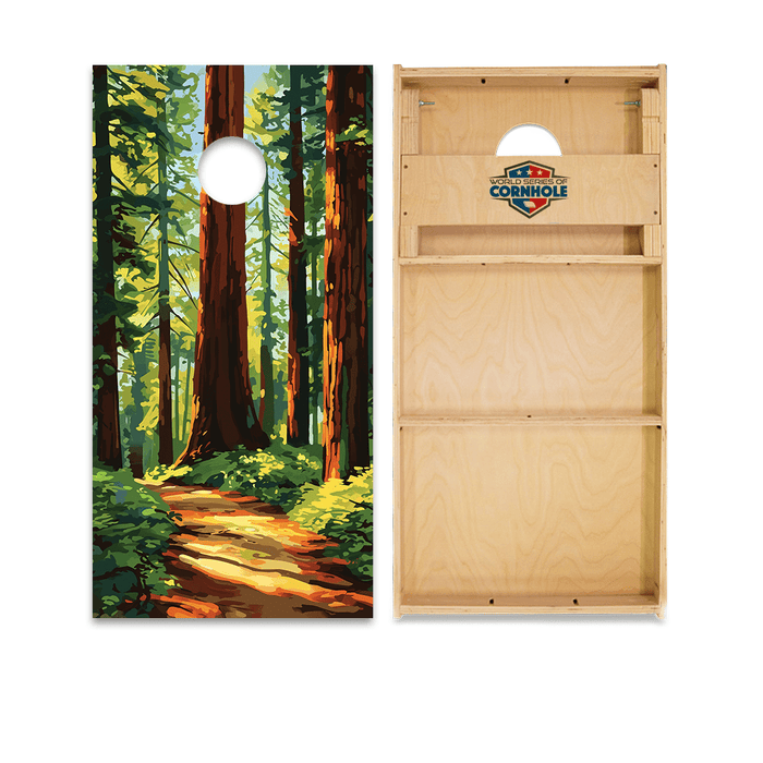 Professional 2x4 Boards - Runway Day World Series of Cornhole Official 2' x 4' Professional Cornhole Board Runway 2402P - National Park - Redwoods
