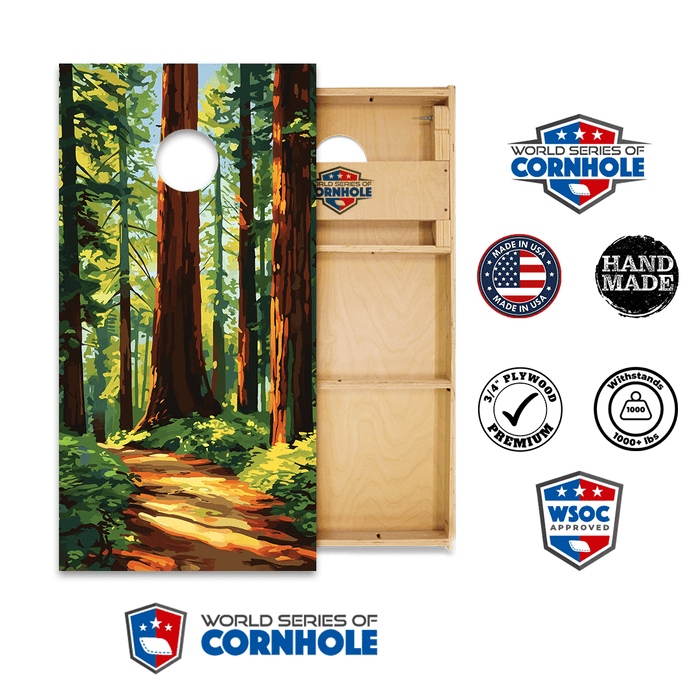 Professional 2x4 Boards - Runway World Series of Cornhole Official 2' x 4' Professional Cornhole Board Runway 2402P - National Park - Redwoods