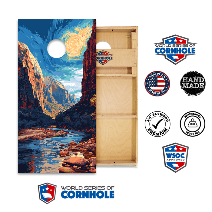 Professional 2x4 Boards - Runway World Series of Cornhole Official 2' x 4' Professional Cornhole Board Runway 2402P - National Park - Yosemite