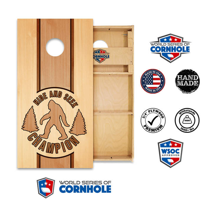 World Series of Cornhole Official 2' x 4' Professional Cornhole Board Runway 2402P - Hide and Seek Sasquatch