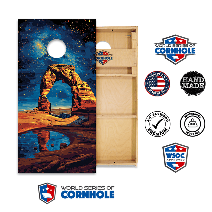 Professional 2x4 Boards - Runway World Series of Cornhole Official 2' x 4' Professional Cornhole Board Runway 2402P - National Park - Arches