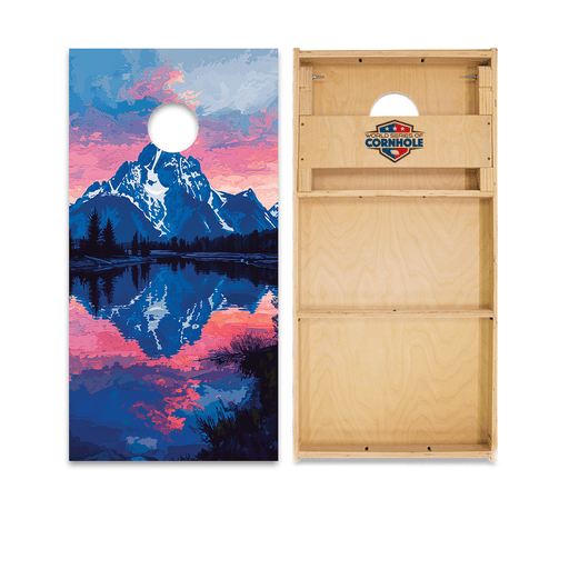 Professional 2x4 Boards - Runway Night World Series of Cornhole Official 2' x 4' Professional Cornhole Board Runway 2402P - National Park - Grand Teton