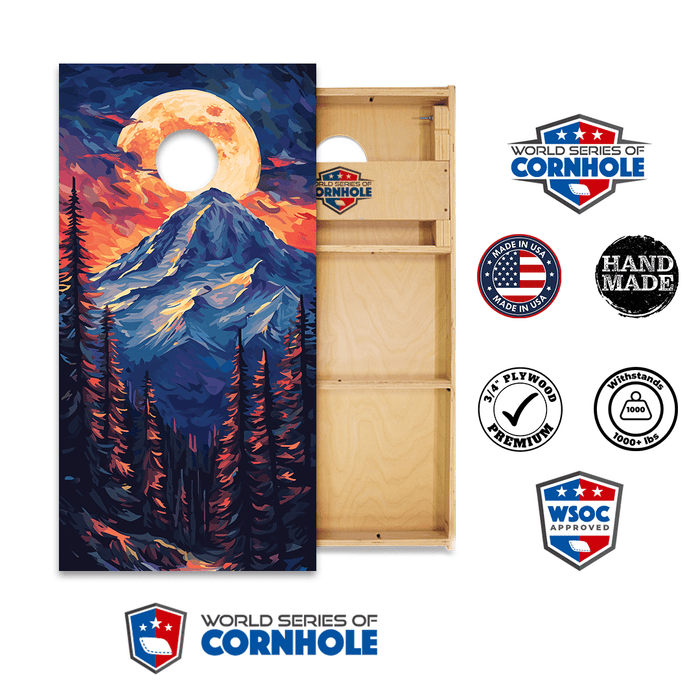 Professional 2x4 Boards - Runway World Series of Cornhole Official 2' x 4' Professional Cornhole Board Runway 2402P - National Park - Mt. Olympus