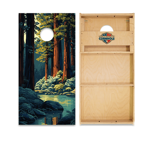 Professional 2x4 Boards - Runway Night World Series of Cornhole Official 2' x 4' Professional Cornhole Board Runway 2402P - National Park - Redwoods