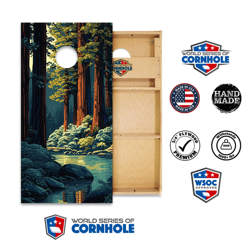 Professional 2x4 Boards - Runway World Series of Cornhole Official 2' x 4' Professional Cornhole Board Runway 2402P - National Park - Redwoods