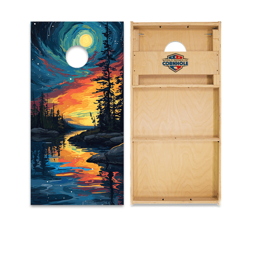 Professional 2x4 Boards - Runway Night World Series of Cornhole Official 2' x 4' Professional Cornhole Board Runway 2402P - National Park - Voyageurs