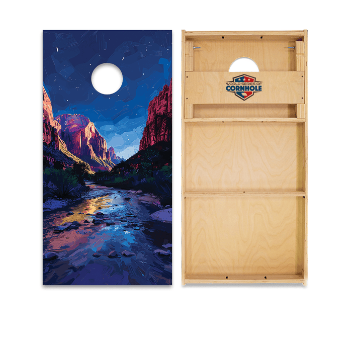 Professional 2x4 Boards - Runway Night World Series of Cornhole Official 2' x 4' Professional Cornhole Board Runway 2402P - National Park - Zion