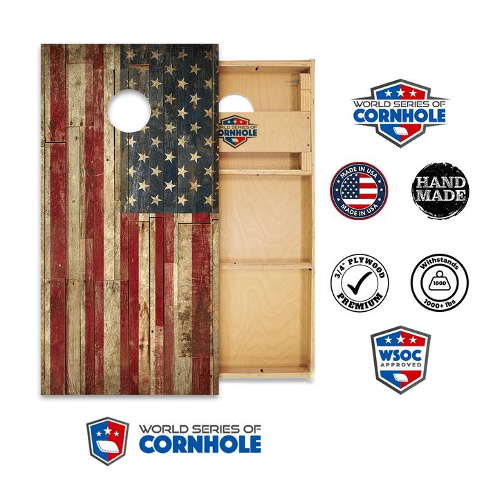 Professional 2x4 Boards - Runway World Series of Cornhole Official 2' x 4' Professional Cornhole Board Runway 2402P - American Flag