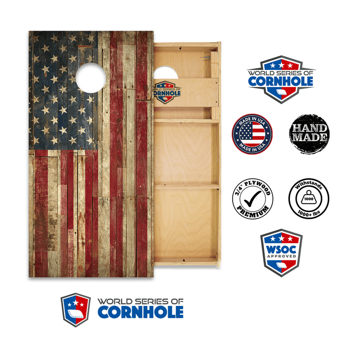 Professional 2x4 Boards - Runway World Series of Cornhole Official 2' x 4' Professional Cornhole Board Runway 2402P - American Flag