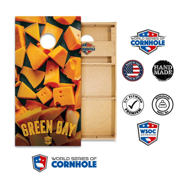 Professional 2x4 Boards - Runway World Series of Cornhole Official 2' x 4' Professional Cornhole Board Runway 2402P - Green Bay